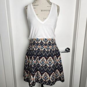 F21 Vibrant Pattern Circle Skirt